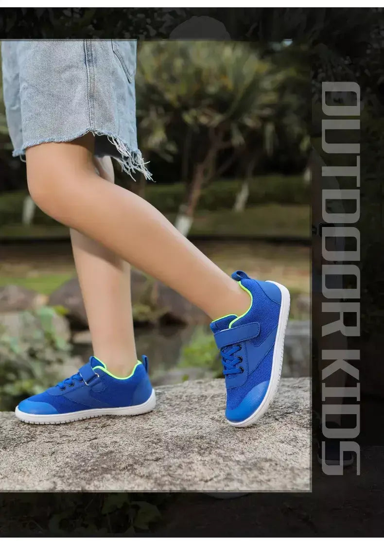 Novos meninos meninas tênis crianças largas sapatos descalços naturalmente spracam sapatos da criança pequena grande criança