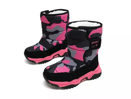 2023 inverno crianças sapatos de pelúcia tecido impermeável antiderrapante sapatos da menina sola de borracha botas de neve moda quente botas ao ar livre