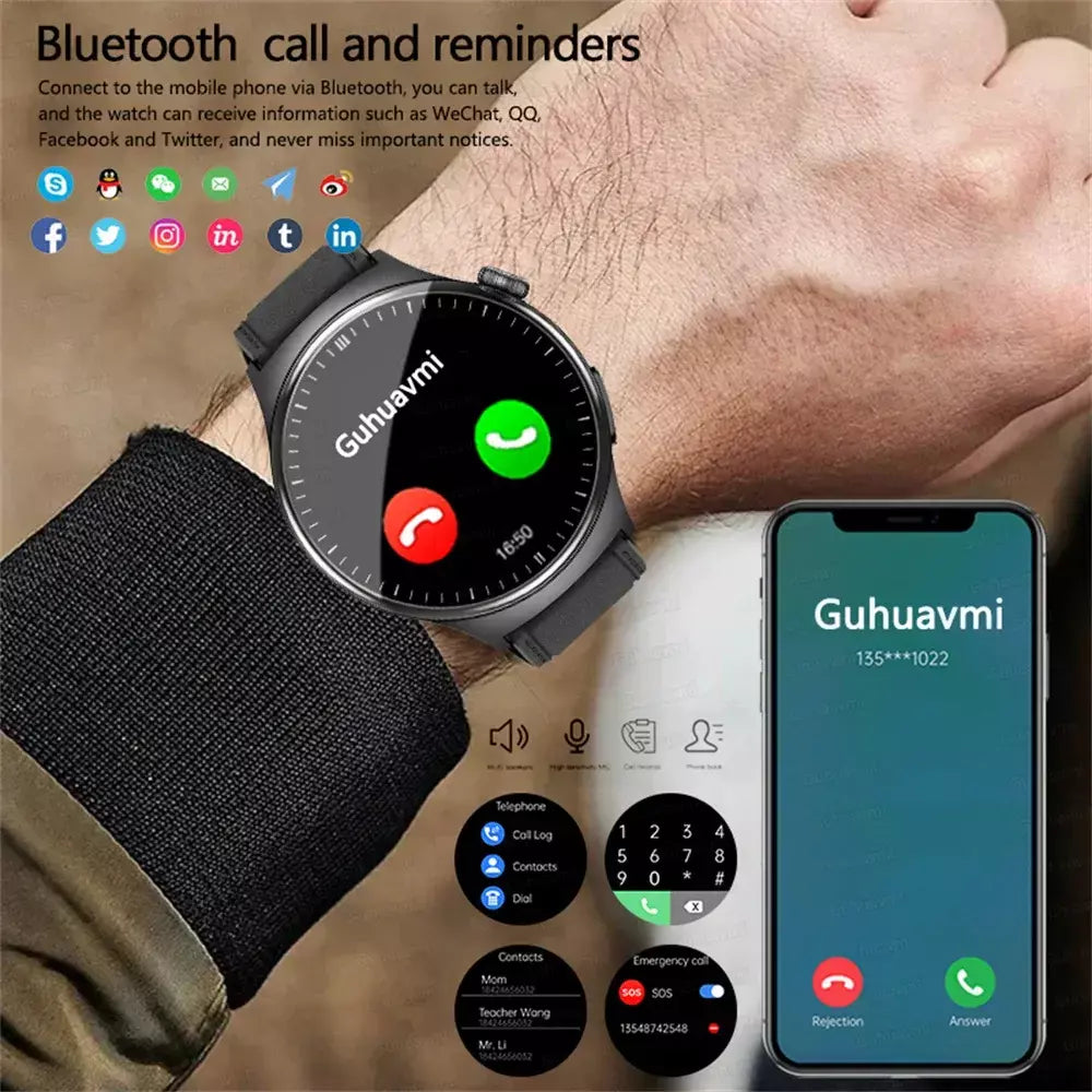 2026 novo relógio inteligente masculino feminino exame micro-físico ecg + ppg oxigênio no sangue ácido úrico pressão arterial safira smartwatch masculino