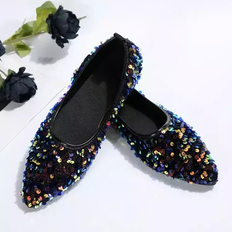 Apontou Toe Bling flats sapatos femininos, sapatos de caminhada casual, sandálias de primavera, marca de moda feminina, novo