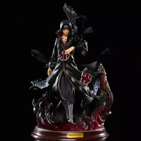 Naruto anime figura uchiha itachi pvc figura de ação brinquedo naruto shippuden uchiha itachi e corvo coleção modelo brinquedo 25cm
