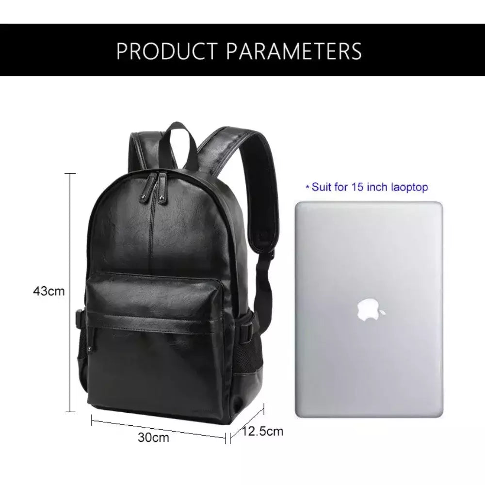 Mochila Escolar de Couro Impermeável para Homens, Bolsa de Viagem, Laptop, Livro Casual de Alta Qualidade, Marca Moda