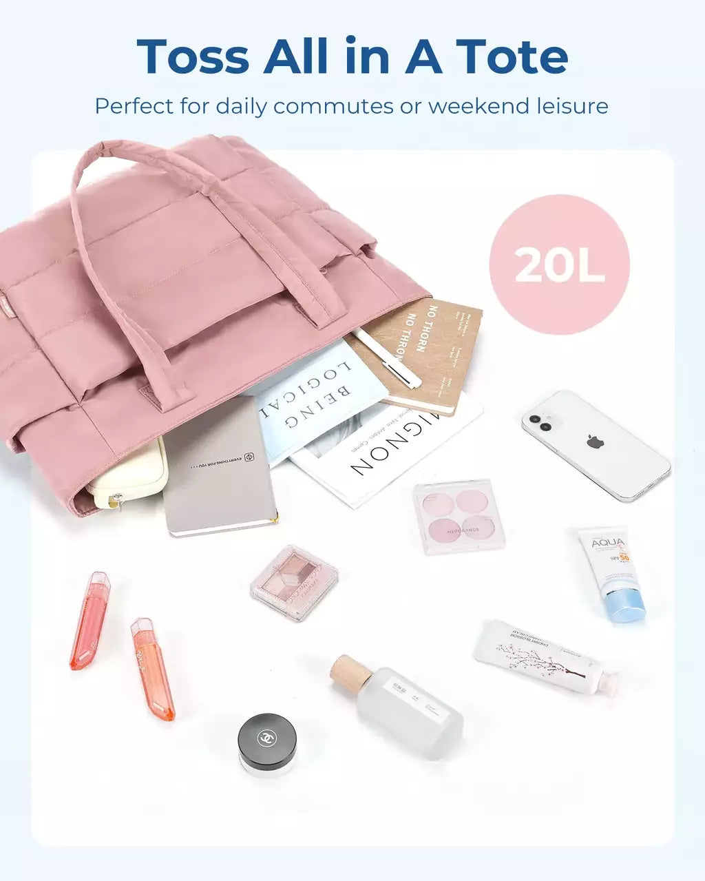BAGSMART-Sacola de grande capacidade para mulheres, bolsas de deslocamento, bolsa feminina, bolsa de ombro mensageiro, bolsos múltiplos, bolsa múmia