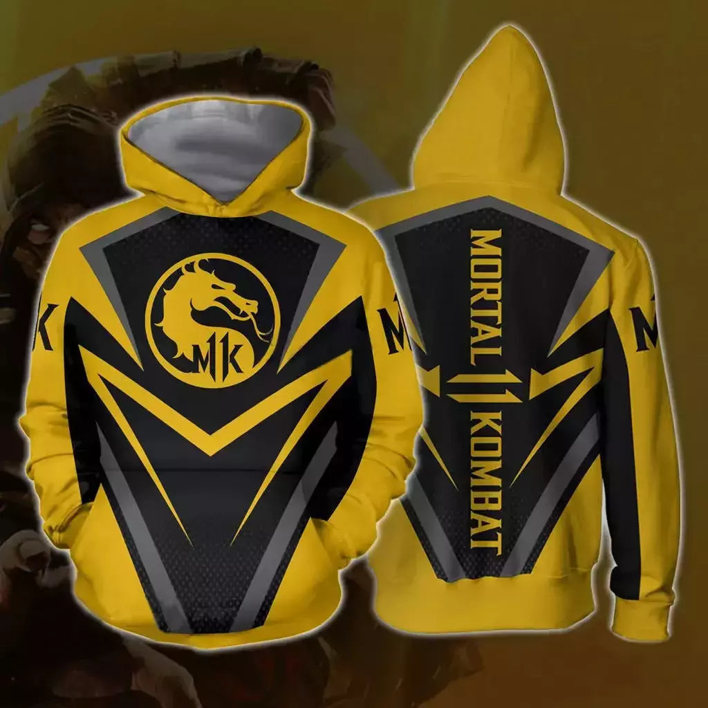 Homens e mulheres Mortal Kombat Game Hoodies, Streetwear 3D Print, Moletons extragrandes, Pullovers infantis, Roupas de treino, Moda