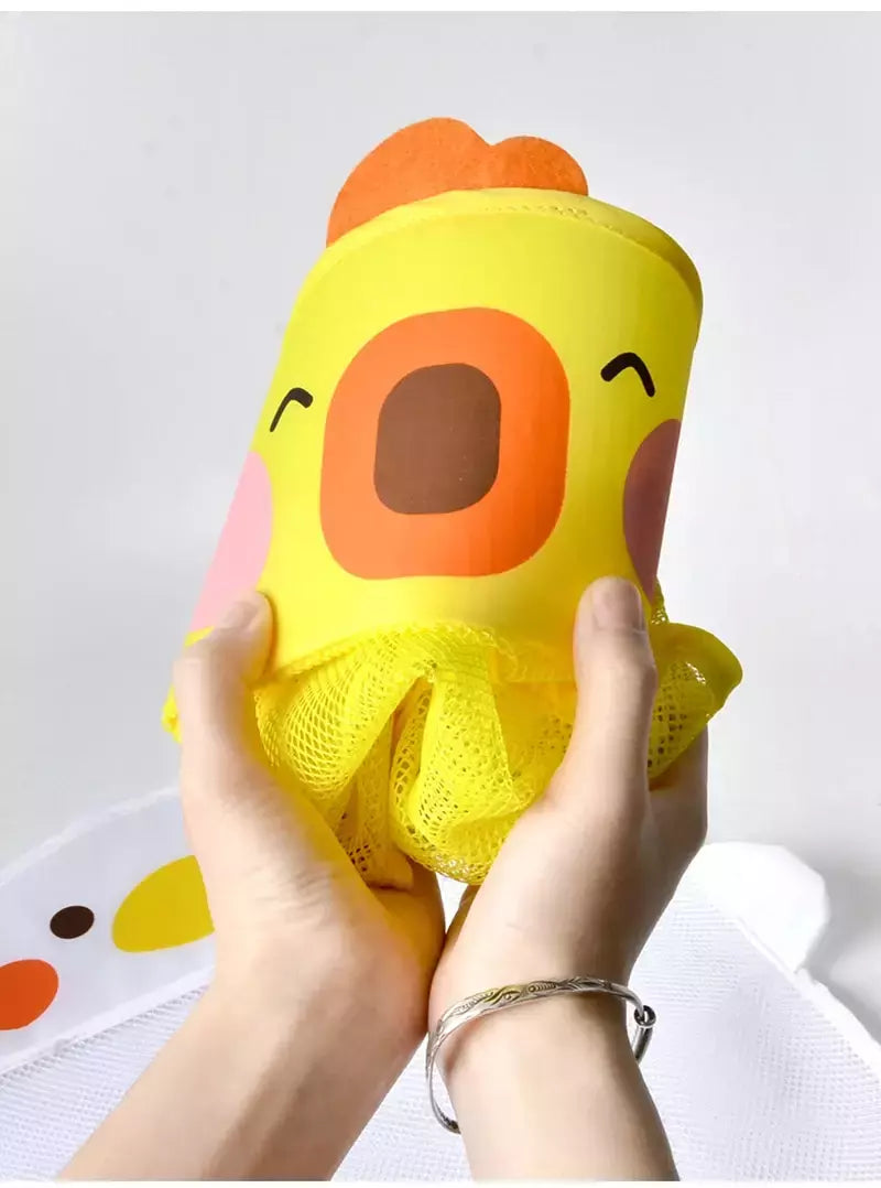 Qwz novo pato dos desenhos animados do bebê saco de malha do banheiro otário design para brinquedos de banho crianças formas animais pano areia brinquedos armazenamento net saco