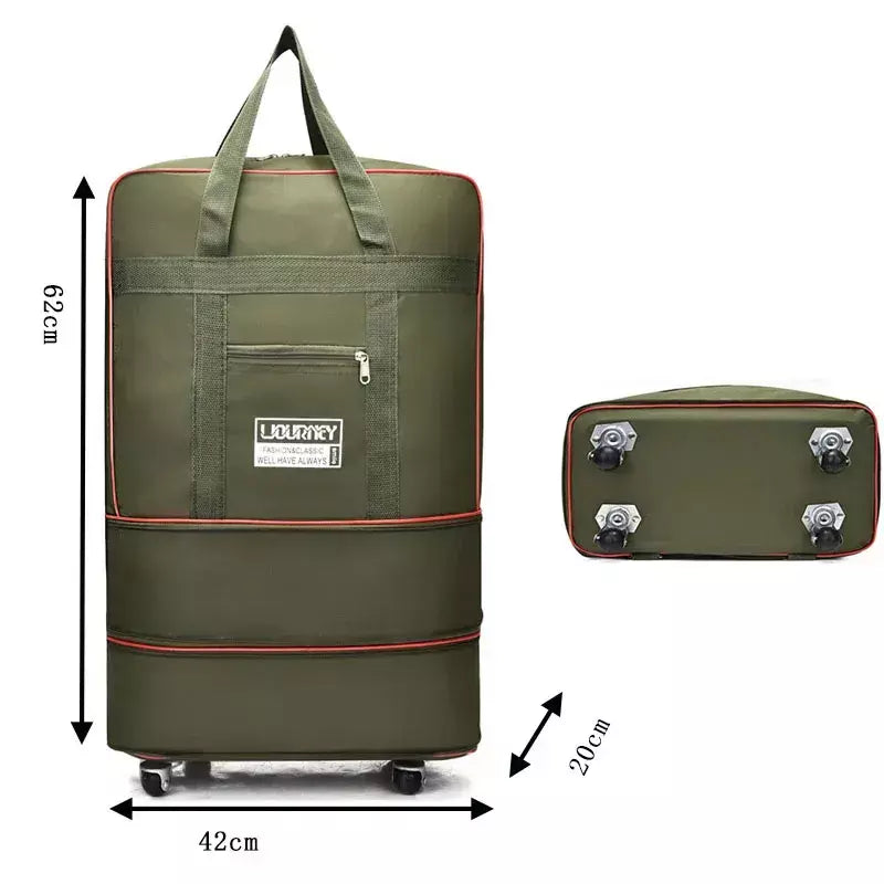 Bolsa de viagem dobrável, compartimento de bagagem, caixa de armazenamento de roda giratória, bolsa de bagagem telescópica de grande capacidade, bolsa noturna