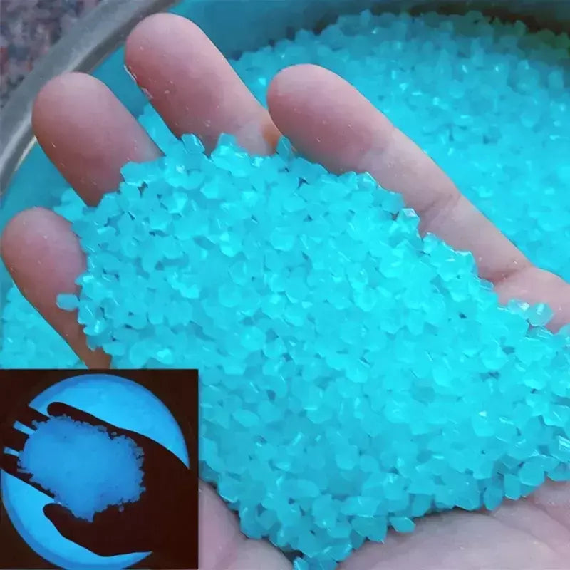 1000 pçs areia luminosa brilho no escuro seixos pedra casa jardim caminho ao ar livre decoração do gramado tanque de peixes decoração do aquário 3-5mm