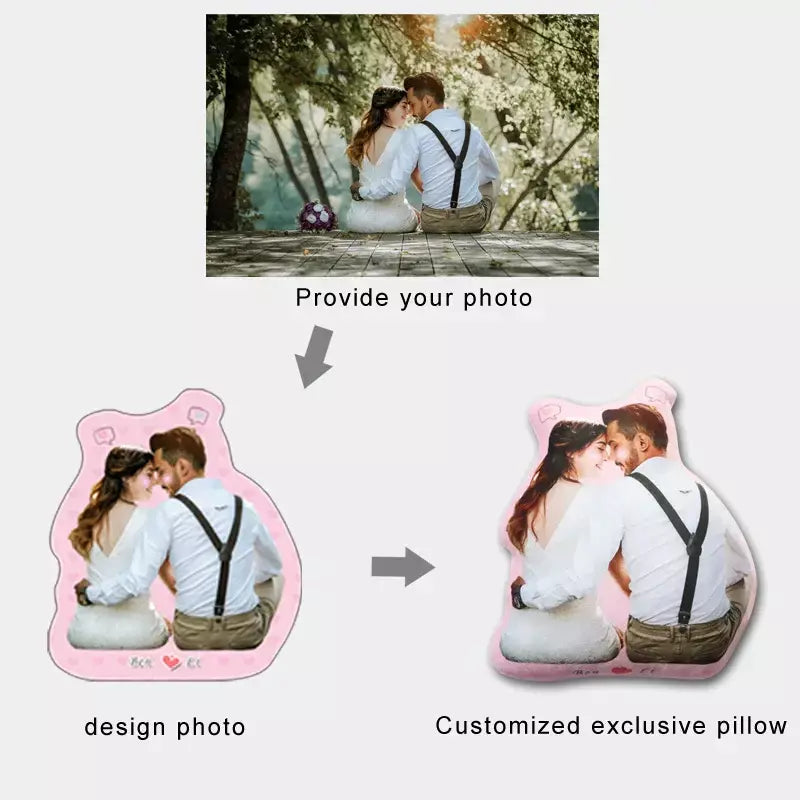 Travesseiro personalizado em formato humano, foto, presente personalizado para namorado/namorada/pais, presente exclusivo de aniversário, dia dos namorados