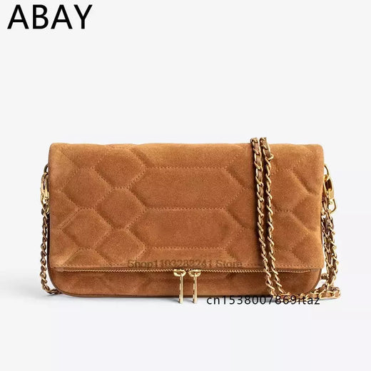 Decoração Metal Chain Strap PU Envelope Handbag para Mulheres, Designer de Luxo Crossbody Bags, Couro 2 Cadeia, Senhoras