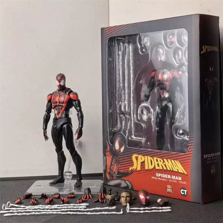 Ct brinquedos homem aranha mafex 185 clássico traje anime figura ver milhas morales 2099 homem-aranha figura de ação estatueta brinquedos crianças presente