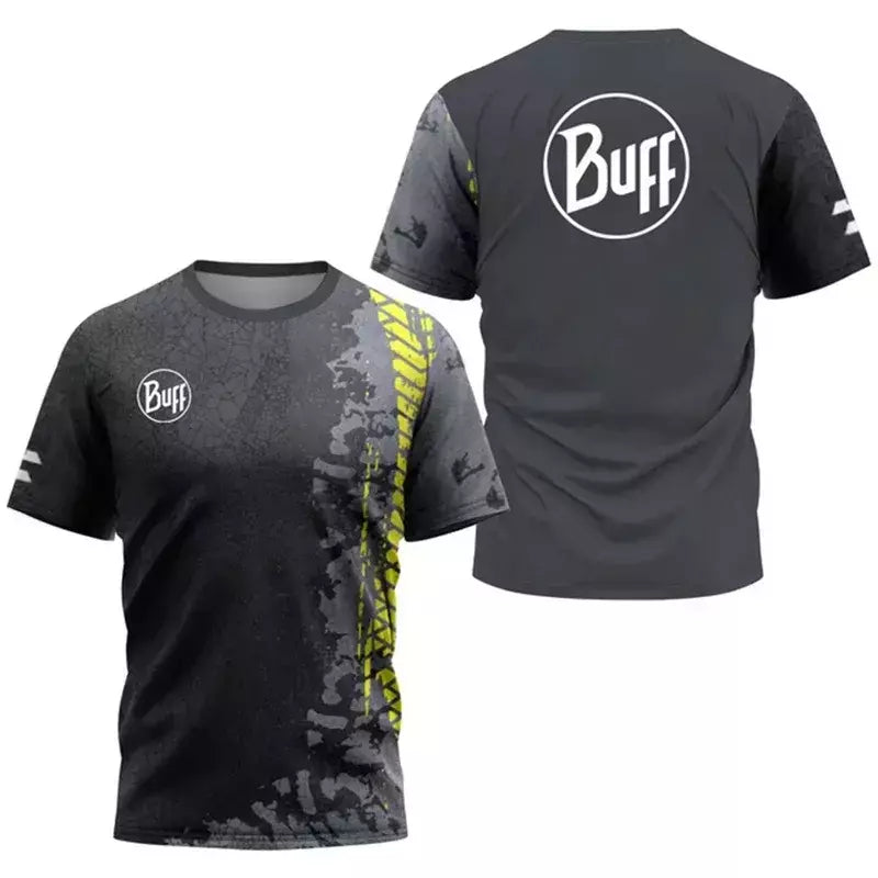 Camisa de tênis com gola O respirável masculina, camiseta estampada, secagem rápida, manga curta, fitness, corrida, esportes ao ar livre, verão