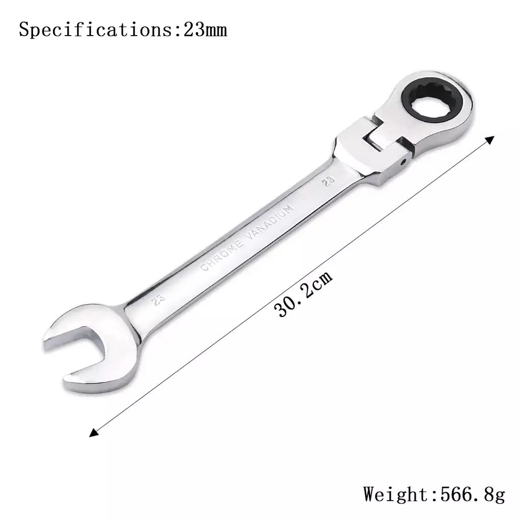Chave de catraca de chaves, conjunto de ferramentas manuais, catraca de 72 dentes, cabeça flexível, acabamento espelhado, 6mm-27mm, reparo automático e doméstico, 1 peça