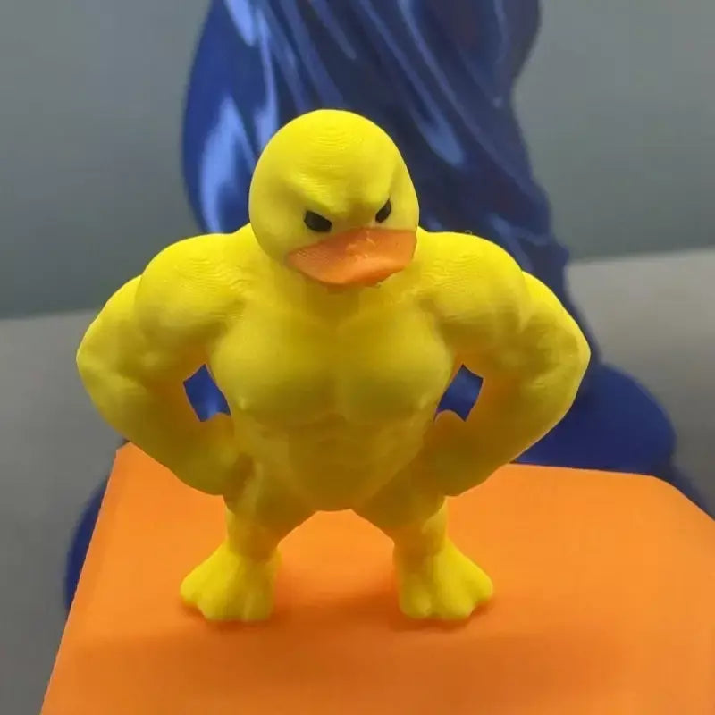 Estatueta de pato muscular ornamento acessório de mesa 3d impresso brinquedo de pato engraçado acessório de escritório presentes de aniversário