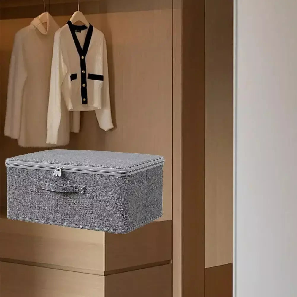 Nova caixa com fechadura organizador de roupas com bloqueio de senha calças camisola em camadas armários de armazenamento jeans organizadores de armazenamento de privacidade