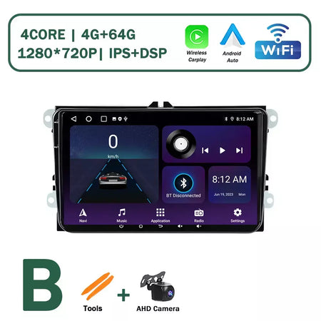 Sistema operacional android para vw volkswagen golf polo skoda rapid octavia tiguan passat amarok carro multimídia vídeo estéreo player gps carplay