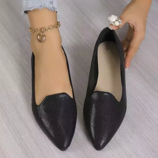 Mocassins deslizantes respiráveis para mulheres, sapatilhas rasas de balé elástico, fundo macio, sapatos de barco com dedo apontado, tamanho grande, 43, moda, 2024