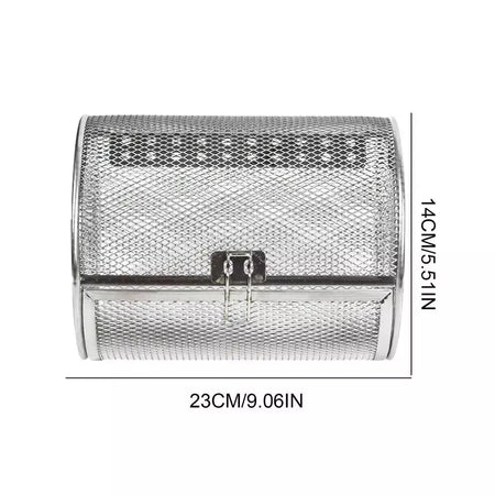 Forno de aço inoxidável rotativo redondo grill gaiola nozes grãos café cesta cozimento para churrasco fritadeira ar rotisserie acessórios