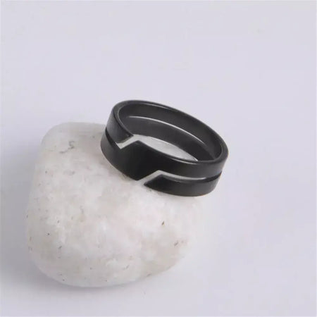 Skyrim anel de aço inoxidável para homens mulheres preto minimalista casual anéis de dedo 2025 casal jóias presente de casamento para amante