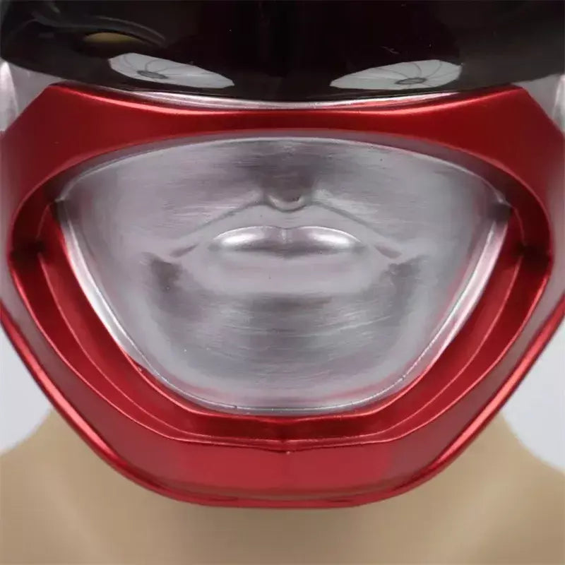 Em estoque halloween power rangers capacete super-herói equipe guerreiro vermelho cosplay máscara acessórios traje para adultos crianças presente de halloween