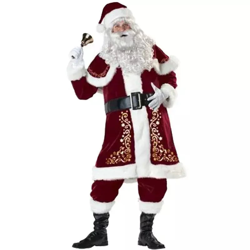 Traje de papai noel feminino masculino vestido de elfo de natal unissex roupa de festa adulto terno de natal desempenho de palco festivo role play wear