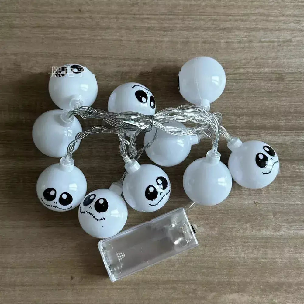 2025 decoração do dia das bruxas luzes da corda fantasma led espectro assustador luzes de fadas fantasmas bateria operado festa decoração interior 830