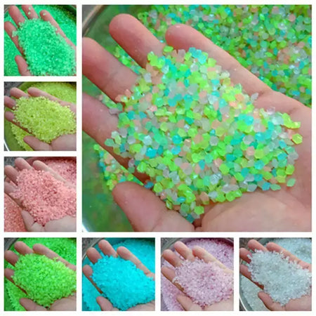 Areia luminosa que brilha no escuro, pedra seixo, jardim, quintal, caminho ao ar livre, decoração de gramado, tanque de peixes, aquário, casa, decoração diy 3-5mm
