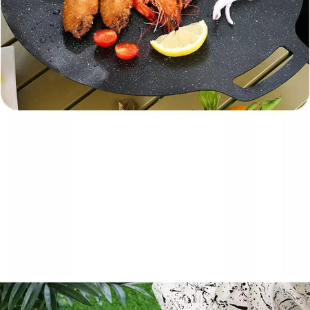 2025 churrasqueira pan antiaderente sem fumaça redonda ferro fundido portátil ao ar livre cozinhar chapa para acampamento piquenique churrasco fritar