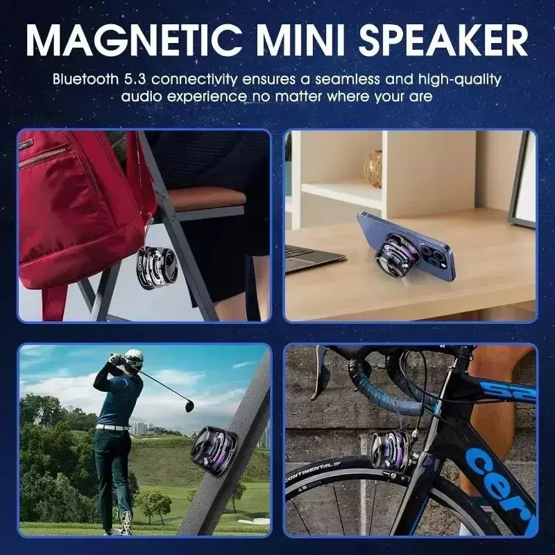 Vikefon portátil mini alto-falante bluetooth g200 rgb iluminação alto-falante magnético bt5.3 mini caixa de som 7 horas reprodução suporte do telefone
