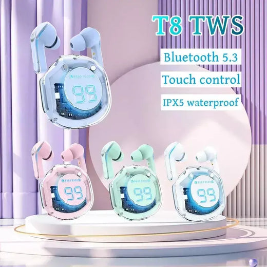 T8 sem fio bluetooth fone de ouvido sem fio bluetooth led potência display digital som estéreo sem fio para xiaomi