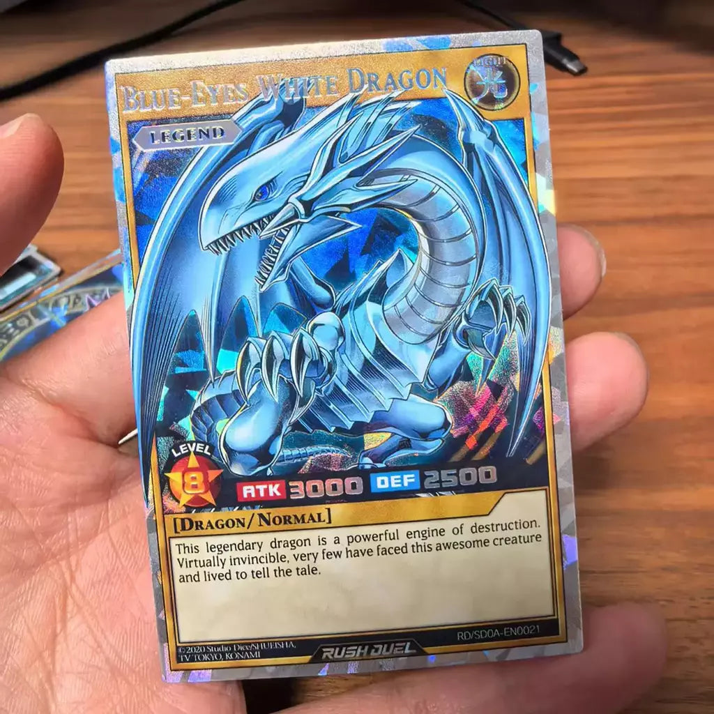 Rush duelo diy 72 peças novos cartões yu gi oh clássico duelo monstro coleção olhos vermelhos e azuis yugioh cartões holográficos brilhantes em inglês