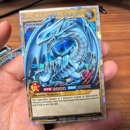 Rush duelo diy 72 peças novos cartões yu gi oh clássico duelo monstro coleção olhos vermelhos e azuis yugioh cartões holográficos brilhantes em inglês