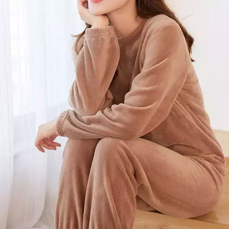 Pijama de lã coral grande masculino, veludo grosso, flanela juvenil quente, conjunto de peles domésticas, outono e inverno