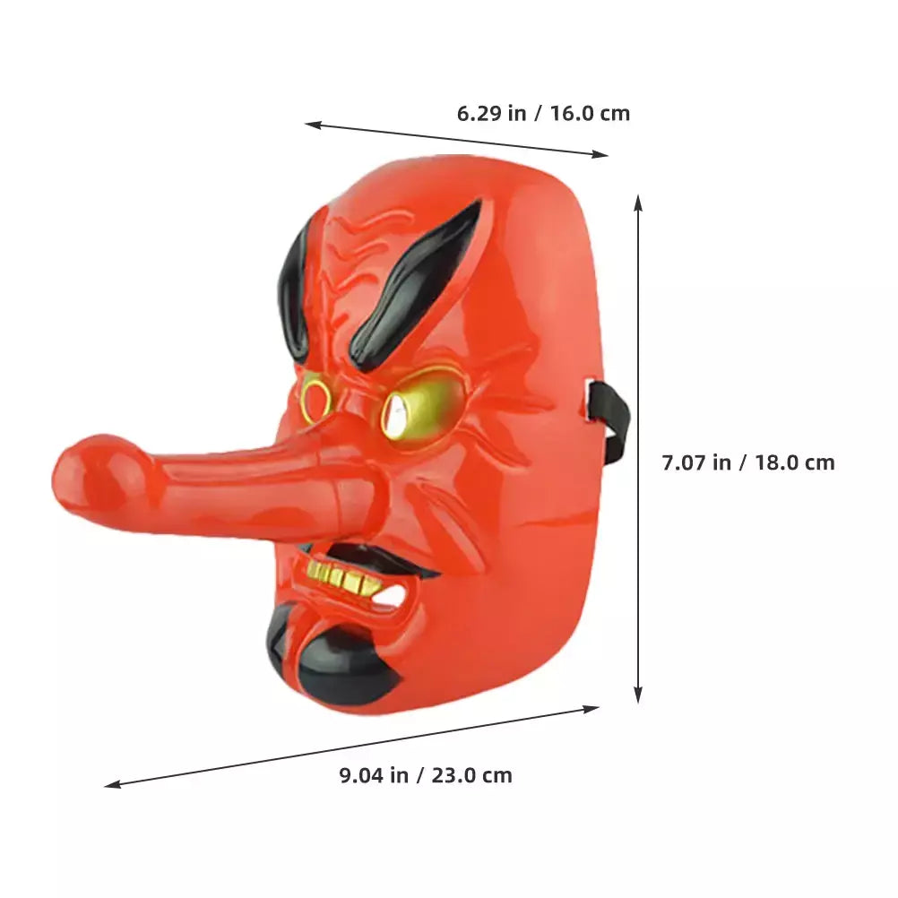 2 pçs tradicional japonês drama máscara japonês samurai máscaras para adultos fantasma vermelho máscara facial para carnaval halloween cosplay adereços