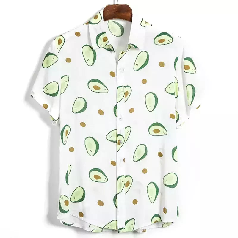 Camisa havaiana dos homens 3D fruta impressão curta manga rápida secagem camisa de praia dos homens oversized ao ar livre camisa dos homens camisa casual