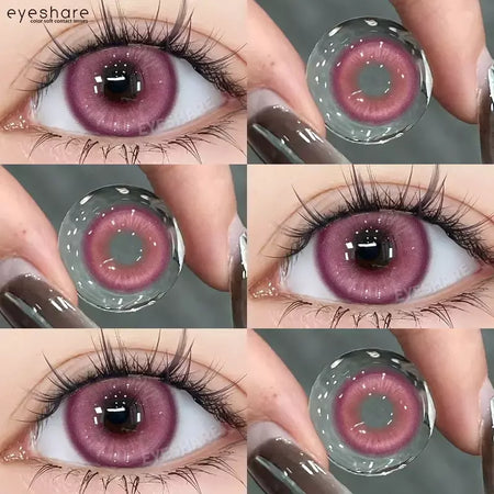 AMARA 1 par de lentes de contato coloridas para olhos, lentes azuis para cosplay de anime, lentes coloridas roxas, rosa y2k, lentes vermelhas coloridas