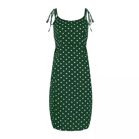 Vestidos de verão feminino causal polka dot sem mangas alta plissado cintura elástica com decote em v vestido de praia vestidos de verano