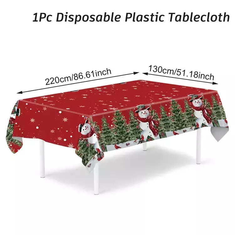 Toalha de mesa Merry Christmas Snowman para decoração de casa, toalha de mesa, inverno, ano novo, 2022, 2024