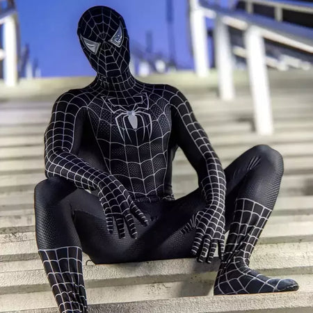 Tobey maguire spiderman traje preto/vermelho raimi homem aranha cosplay super-herói zentai terno trajes de halloween para adultos