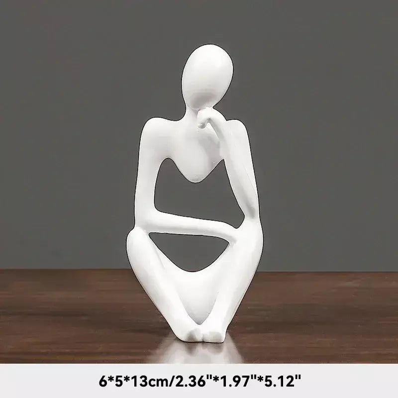 Areia Cor O Pensador Abstrato Estátuas Esculturas Yoga Estatueta Nordic Sala Home Decor Decoração Maison Desk Ornamentos