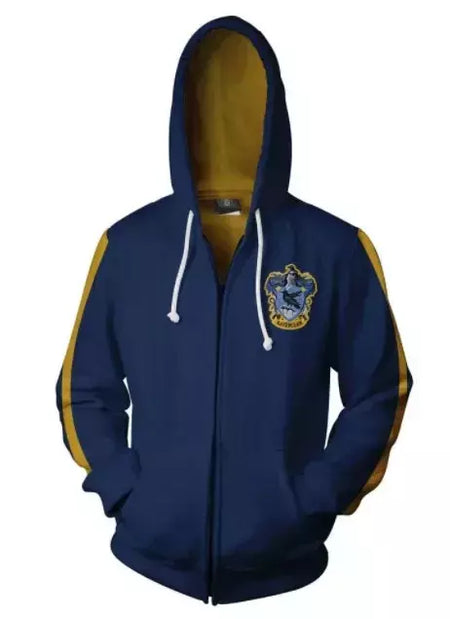 Harried Cosplay College Gryffindor Badge moletom, Camisola com capuz com zíper, Sonserina Hufflepuff Ravenclaw Top, Novo