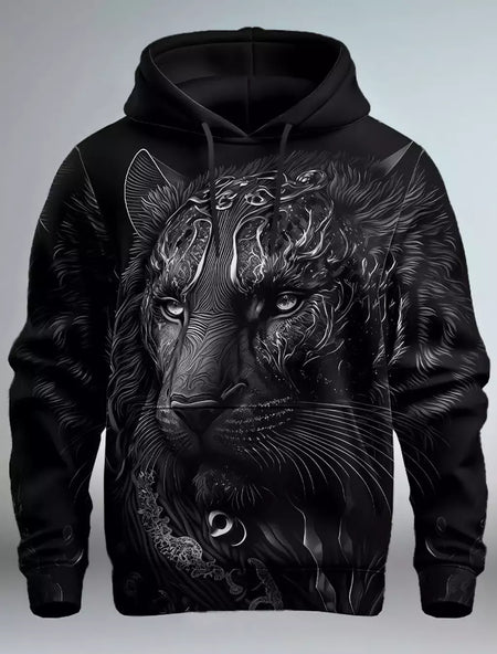 Capuz de manga comprida masculino, moletom com capuz, impressão 3D, bolso frontal, streetwear, moda primavera, novo