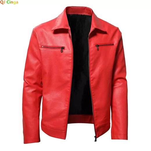 Jaqueta de couro PU falso masculina, casaco de motociclista casual, decoração com zíper, nova moda, primavera, outono 2022