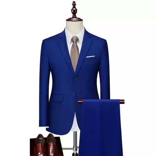 (Jaqueta + Calças) Últimas Homens Terno Set Blazers Formais Slim Fit Negócios Smoking 2 Pcs Terno Do Noivo Vestido de Noiva Homem Terno S-6XL