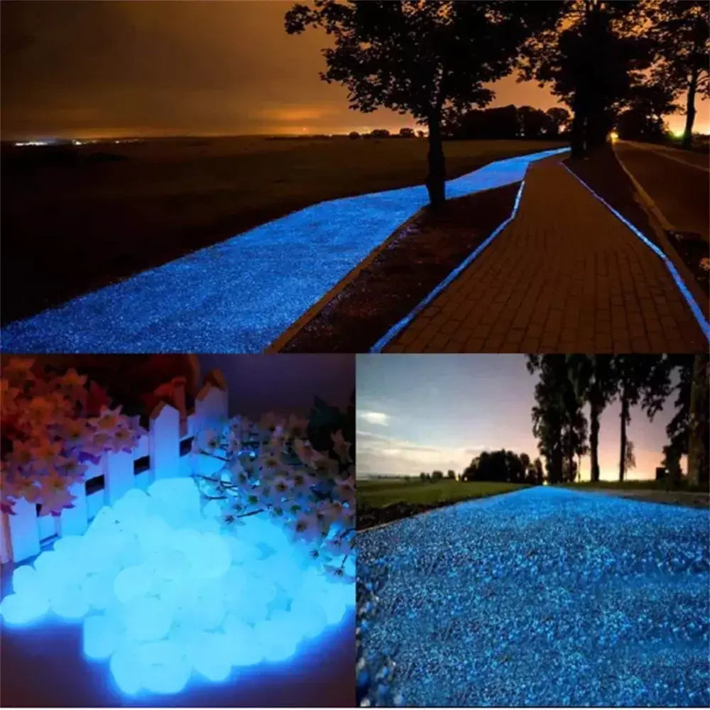 Brilha no escuro jardim seixos pedras brilham rochas decoração do tanque de peixes playground das crianças família jardim gramado pedras luminosas