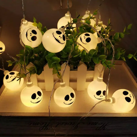 2025 decoração do dia das bruxas luzes da corda fantasma led espectro assustador luzes de fadas fantasmas bateria operado festa decoração interior 830