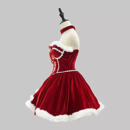 Ano novo vestido vermelho manto cosplay plus size roupas de natal capa feminina role play outfit conjunto completo quente traje de férias meninas
