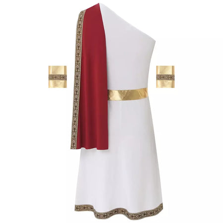 Homens antigo deus grego gladiador halloween cosplay trajes toga com mangas rei romano príncipe toga robe vestido punhos destacáveis