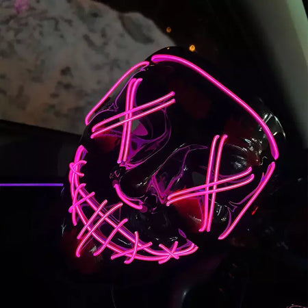 Neon sem fio led máscara de purga brilho no escuro cosplay máscara de terror halloween masquerade festa máscaras brilhantes engraçado vestir-se
