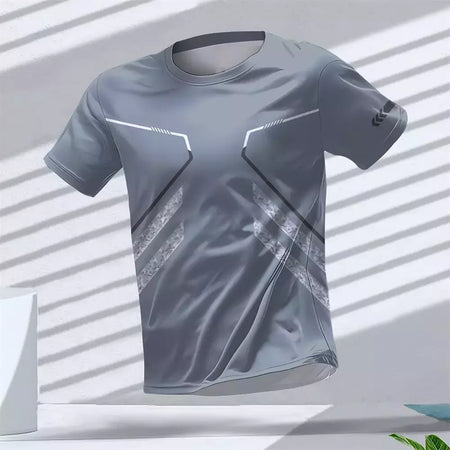 New Hot-Selling Outdoor Running Sports Respirável Quick-Secagem Roupas de Fitness Casual Wear Impressão 3D Em Torno Do Pescoço Adulto T-Shirt