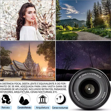 ?Do Brasil?Viltrox AF 23mm F1.4 Lente de câmera com foco automático APS-C para Sony E ZVE10 A6700 Fujfiilm XF Nikon Z Screen Z6 Z8 23 1.4